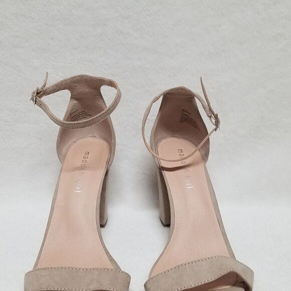 MADDEN Girl Beella Tan Suede Heeled Sandal Strappy - Picture 6 of 15